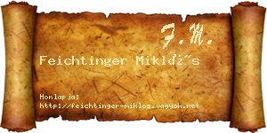 Feichtinger Miklós névjegykártya